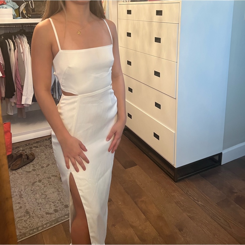 Ivory revolve cut out dress